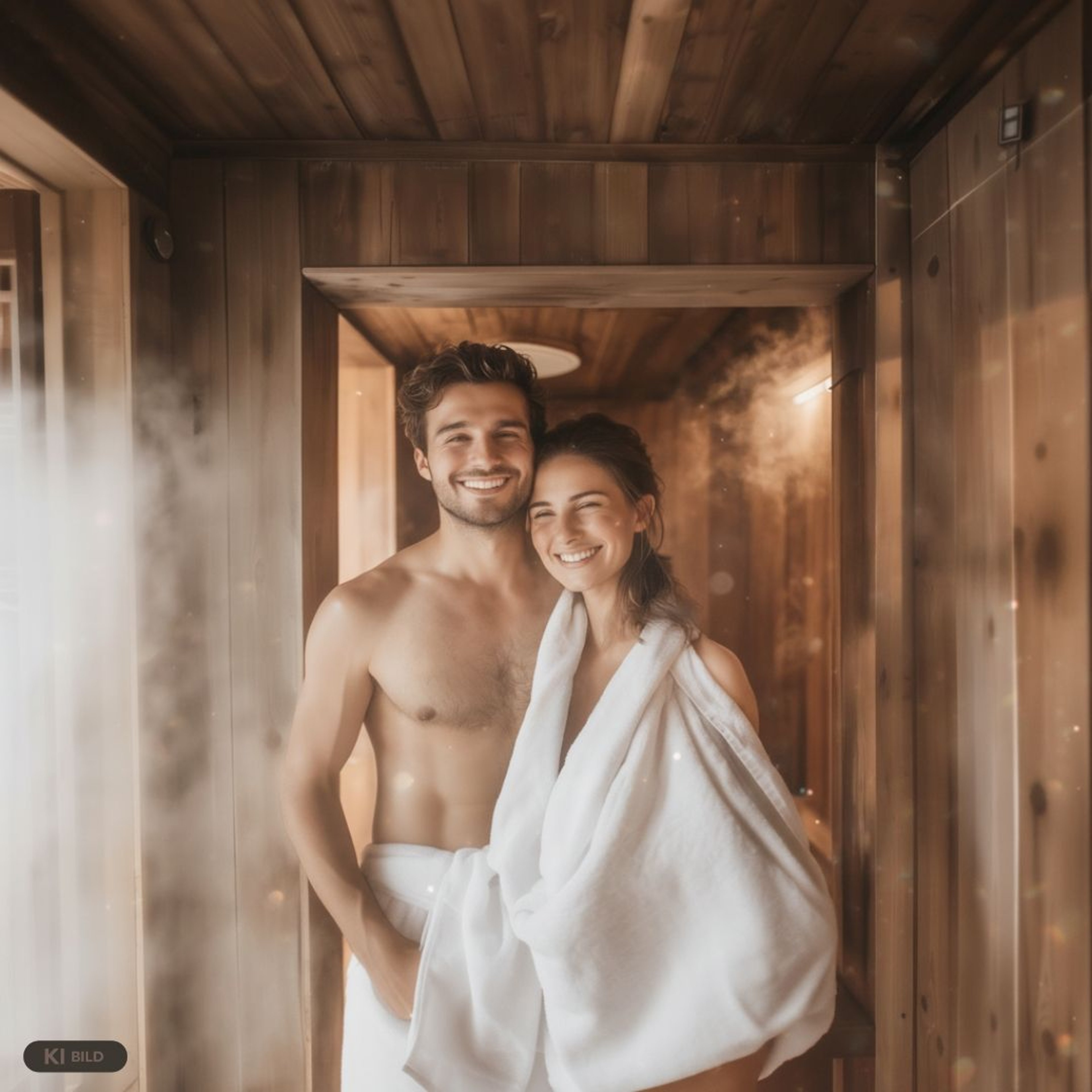 Pärchen in der Sauna zum Saunafestival.