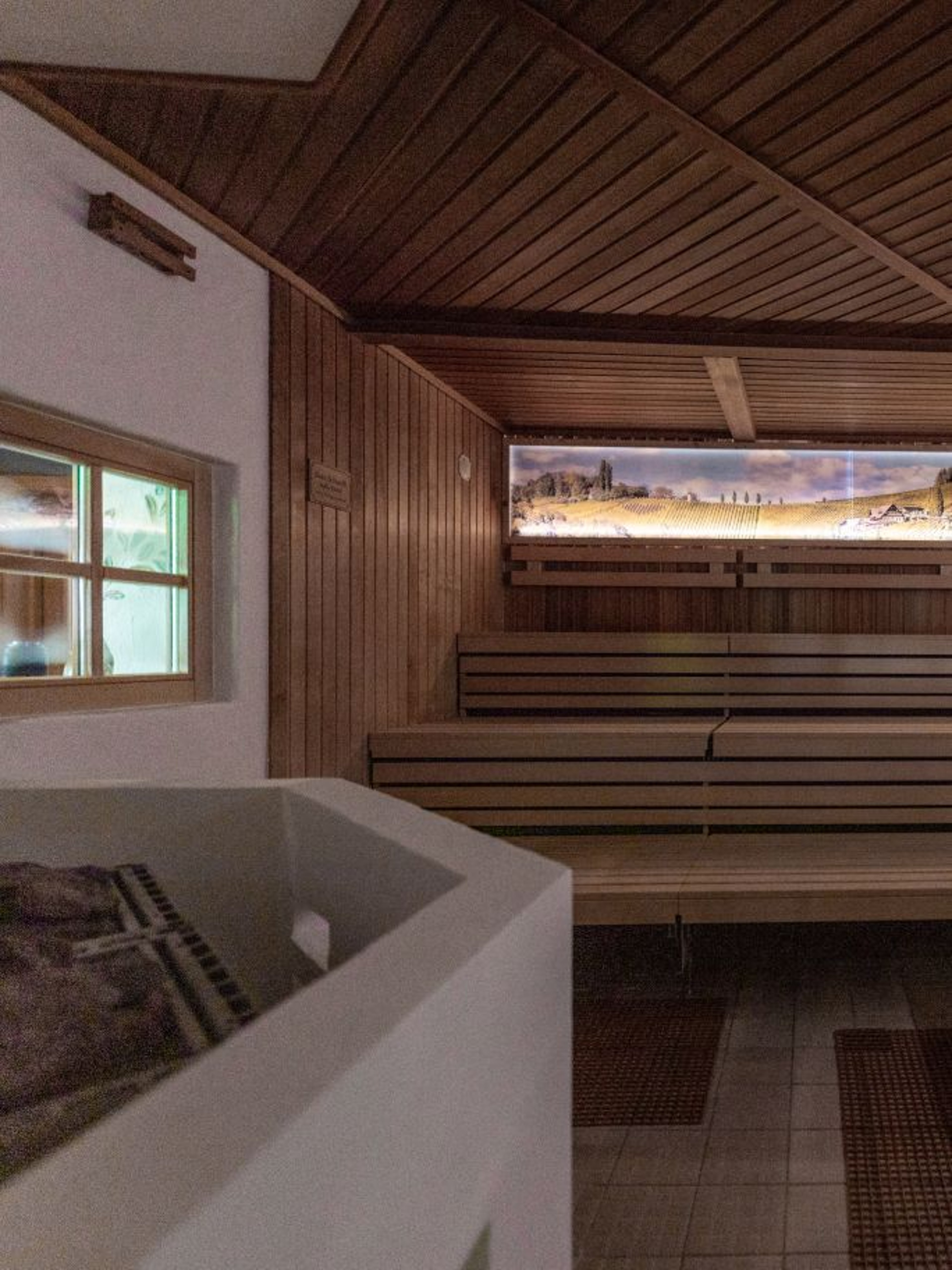 The Südsteirische-Weinstraße sauna at the Loipersdorf thermal spa resort.