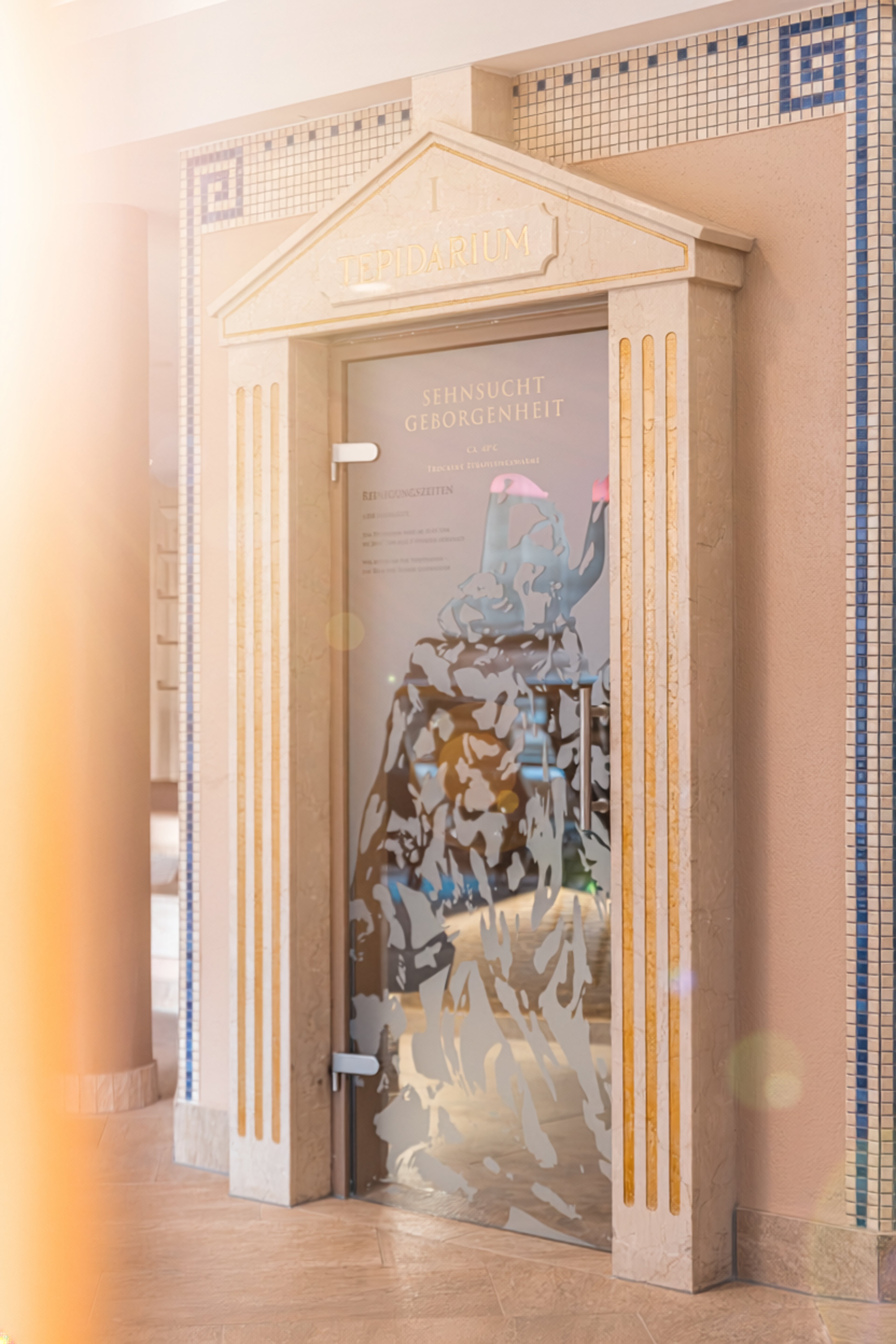 The tepidarium in the Roman section