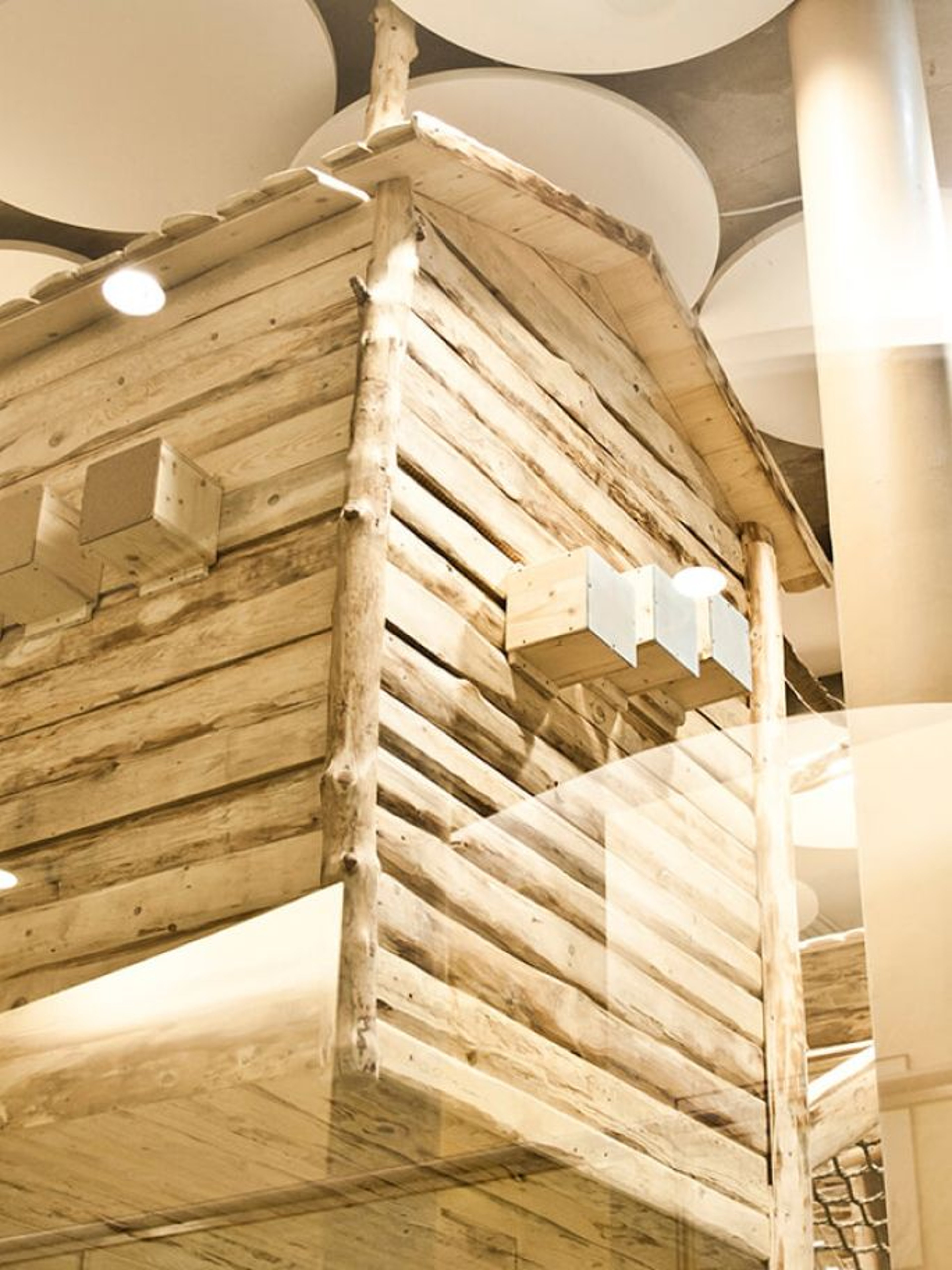 The climbing garden with tree house at the Loipersdorf thermal spa resort.