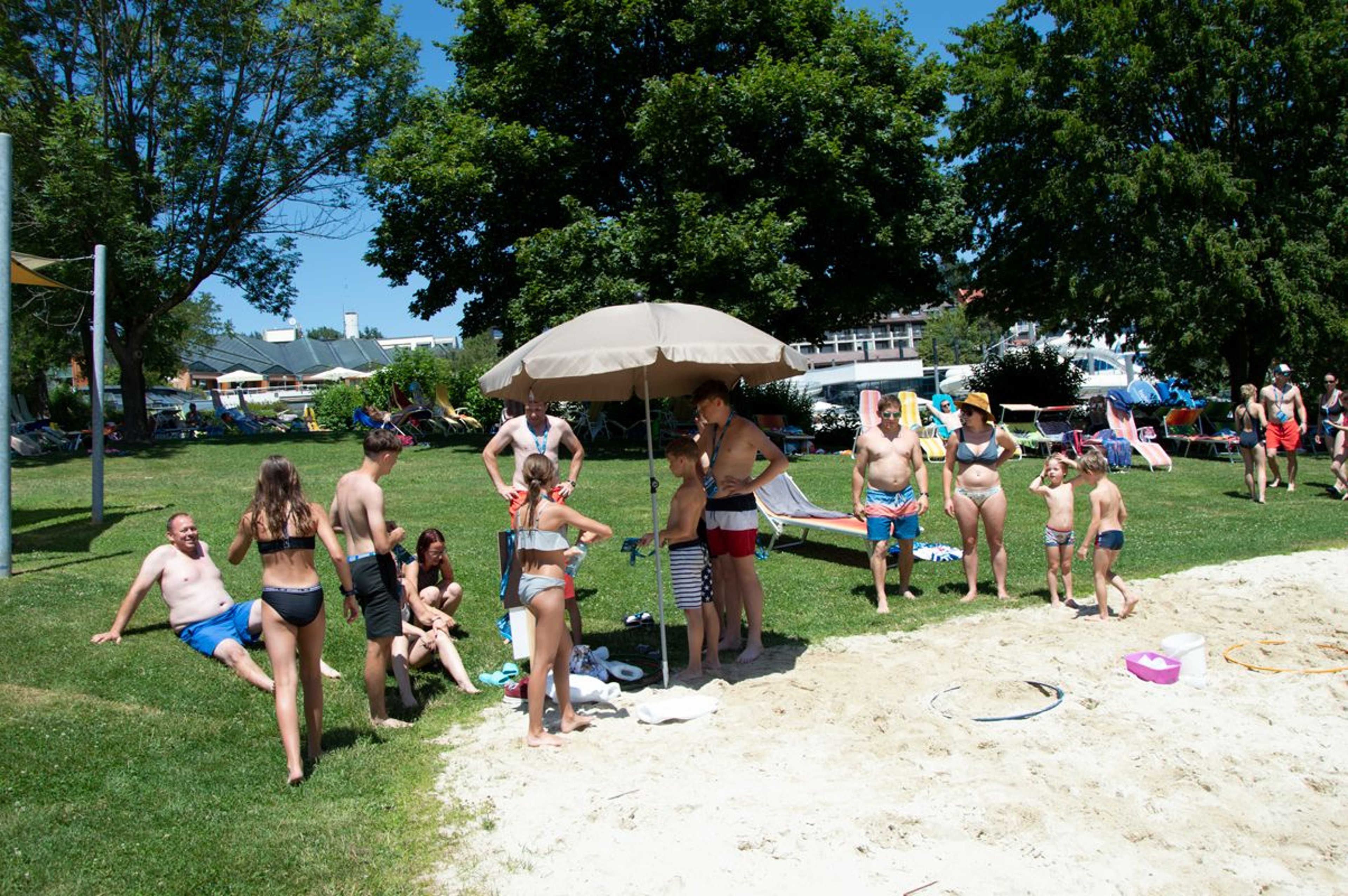 Guests rest after the challenges