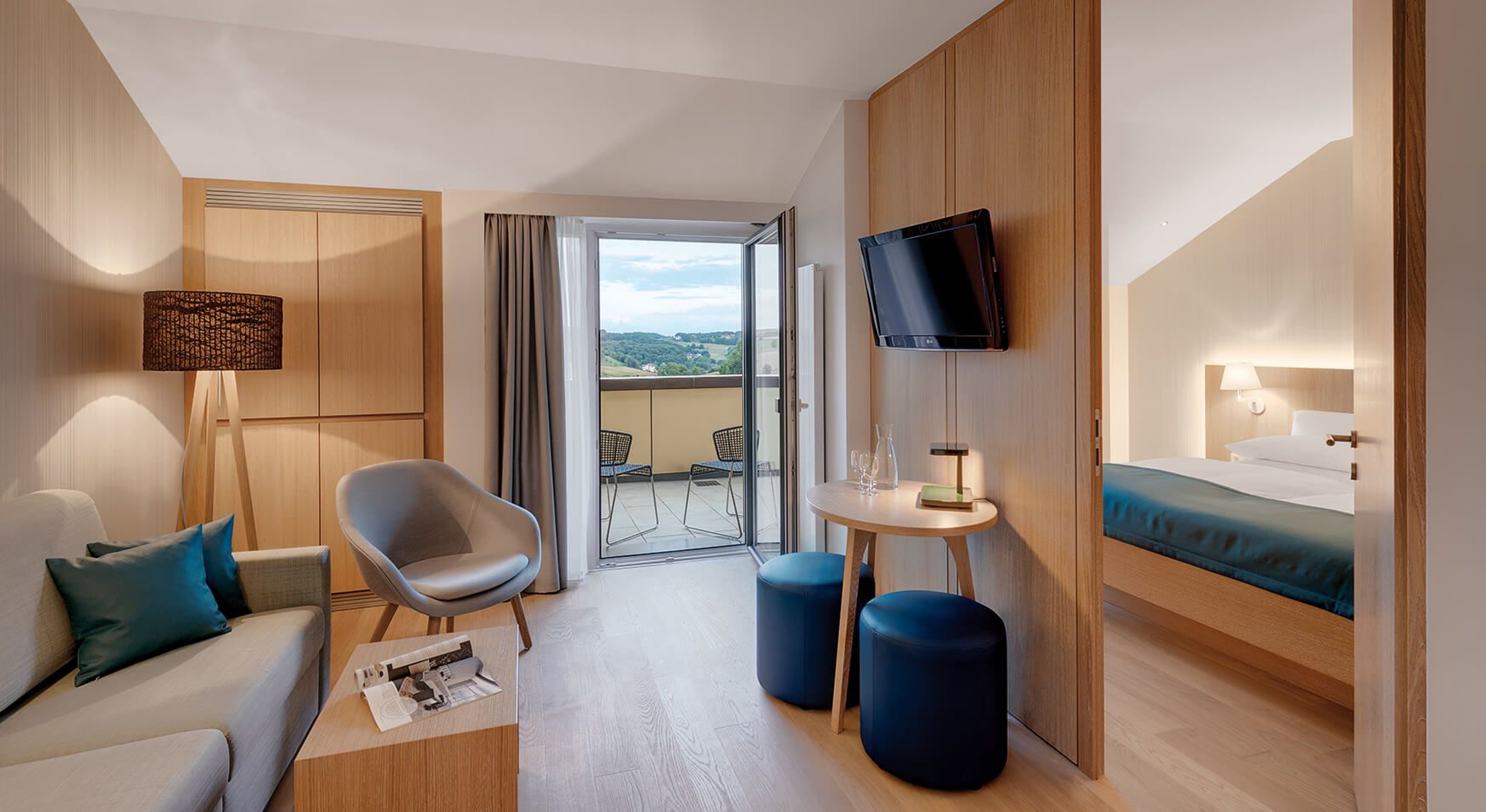 Double room at the Hotel Stoiser right next to the Loipersdorf thermal spa resort.