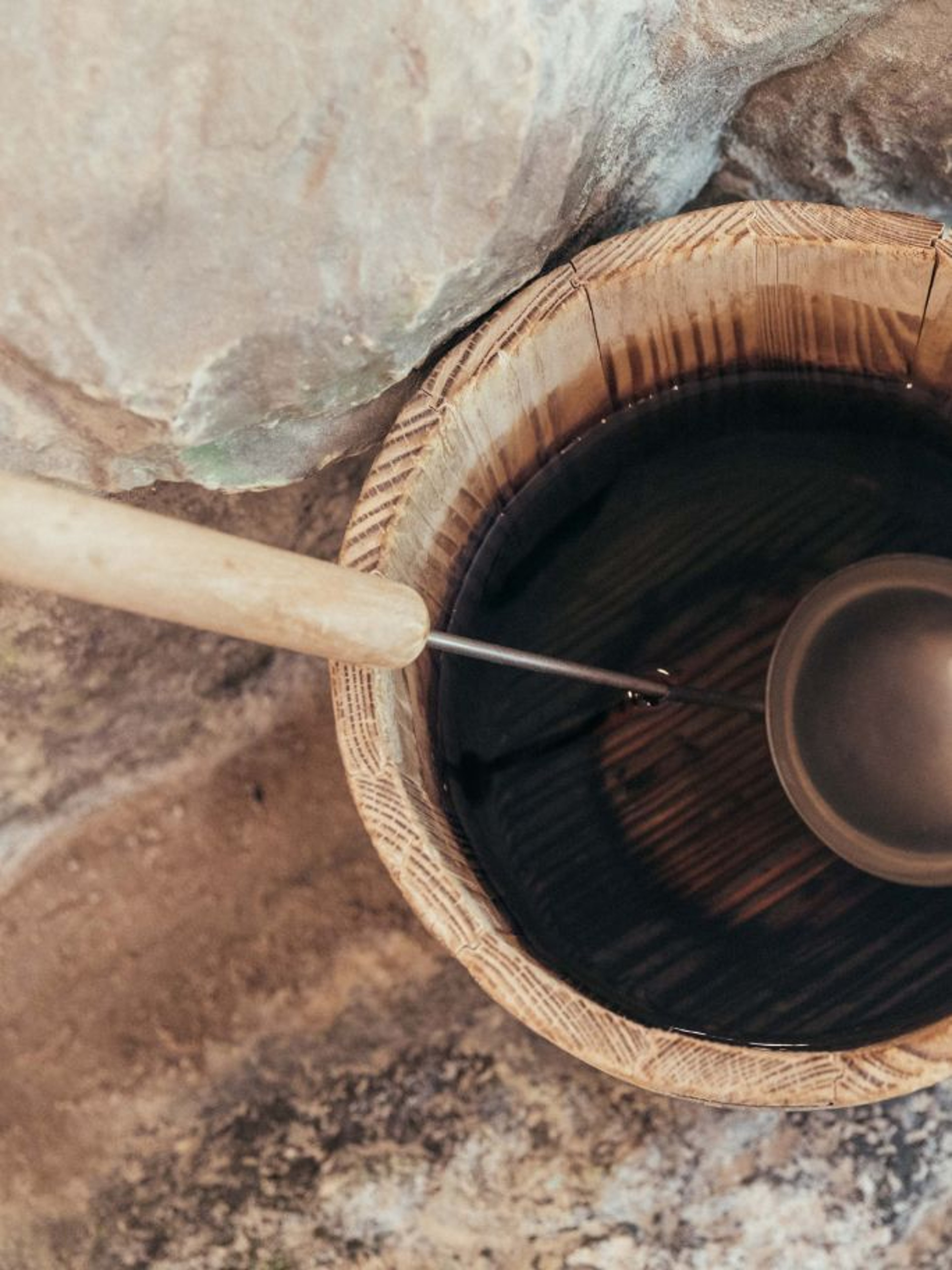 An infusion bucket in the sauna Schwitzstadl at the Loipersdorf thermal spa resort.