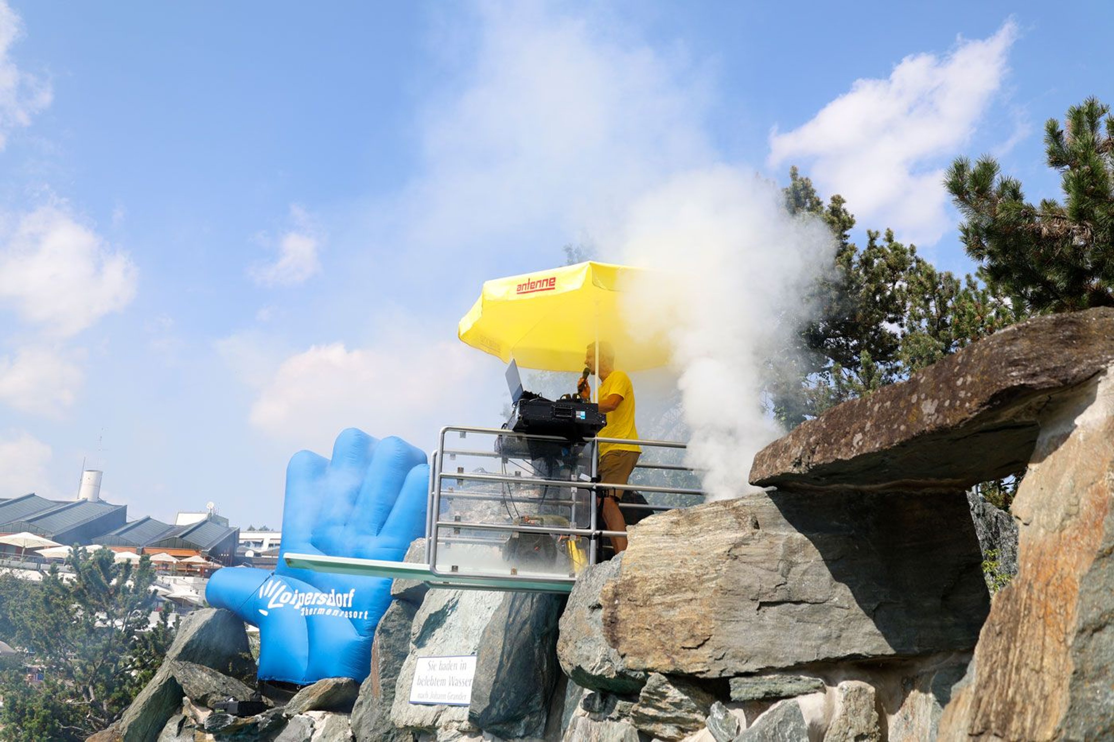 DJ at the diving tower