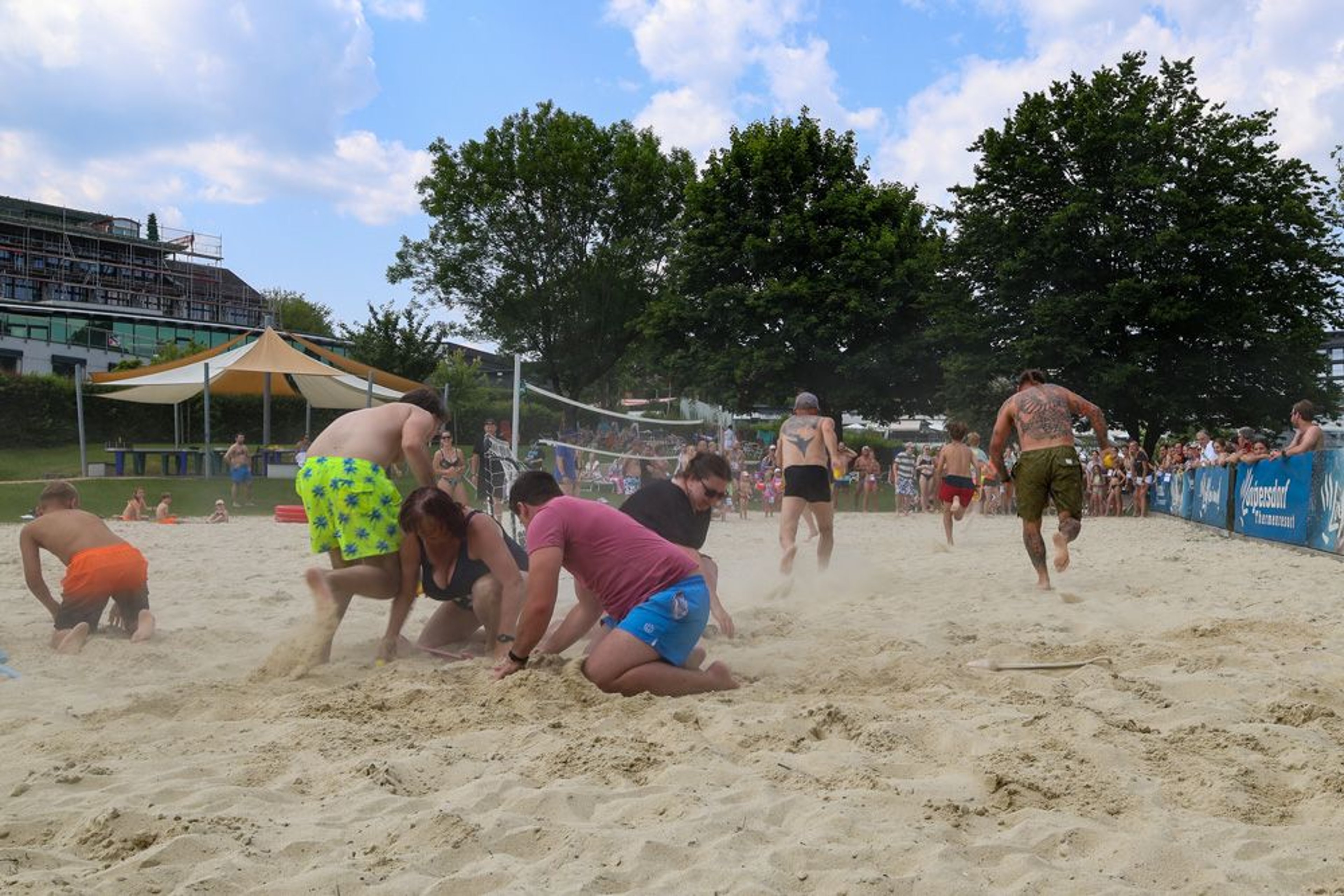 Familien rennen um die Wette