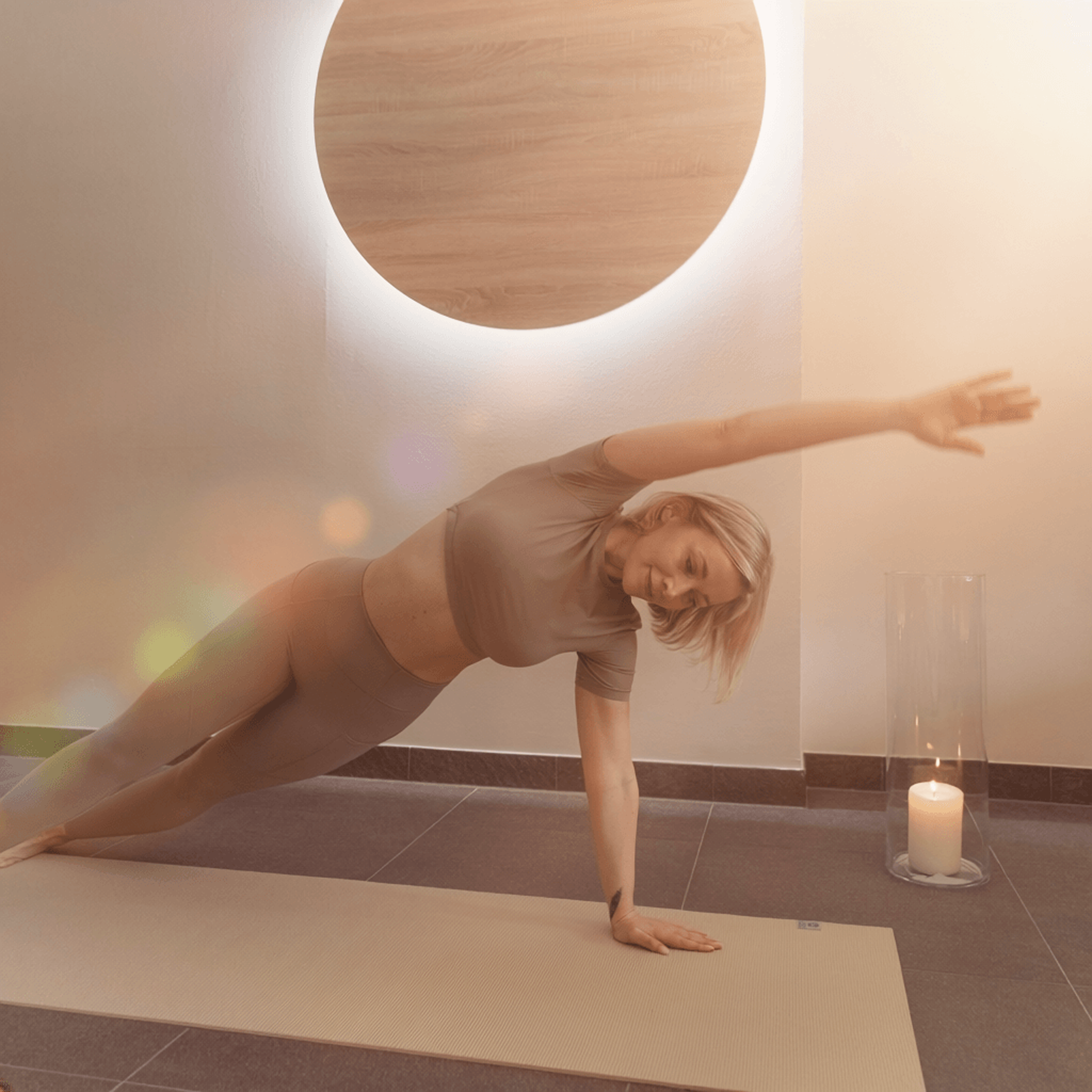 Woman doing an exercise during a Mindful Escape session. 