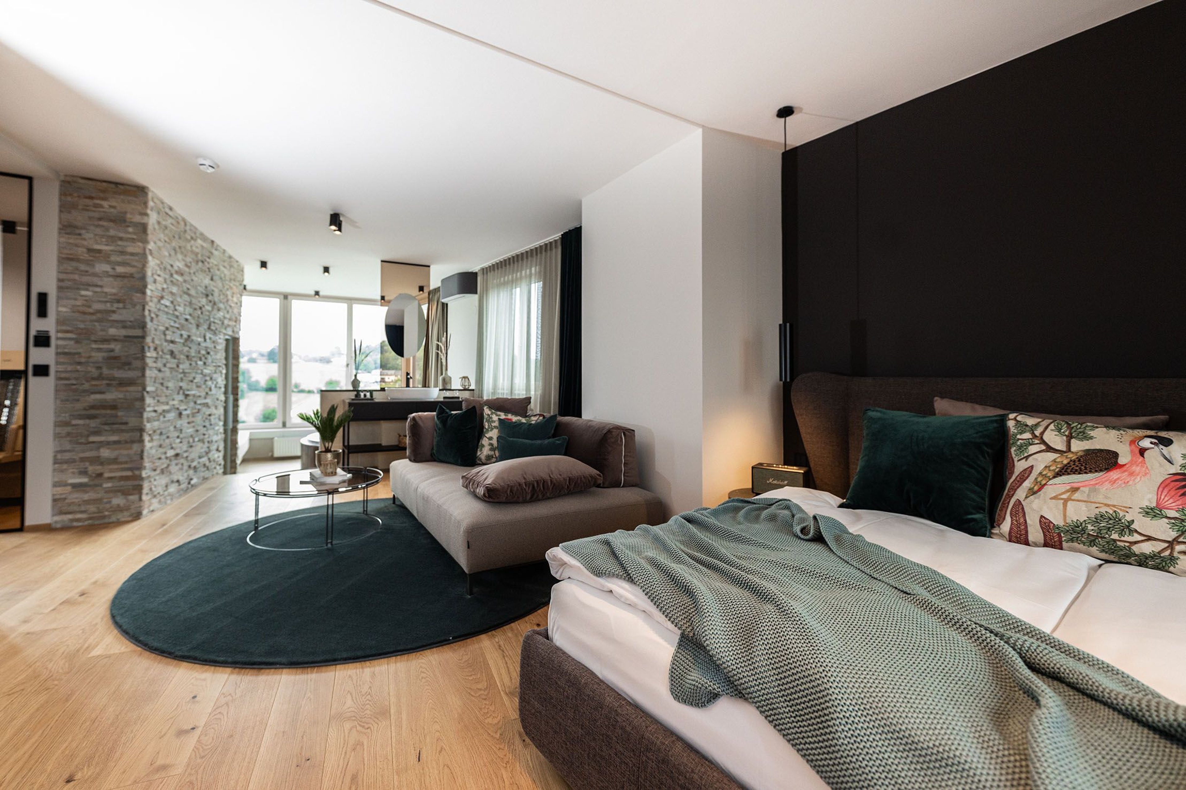 Die modern eingerichtete Suite im Hotel Kowald.