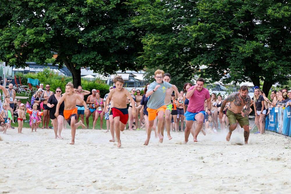 Children race against each other