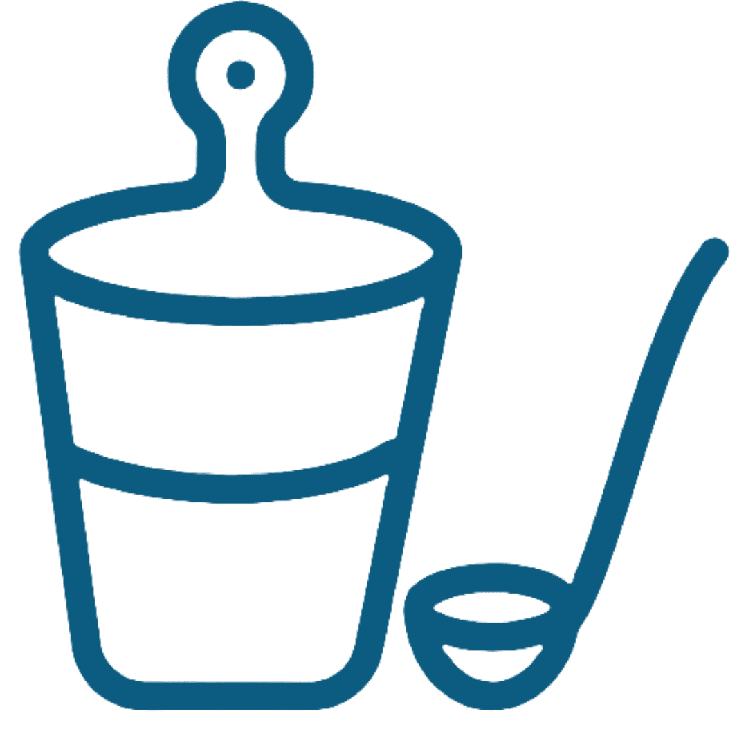 Icon sauna bucket with ladle 