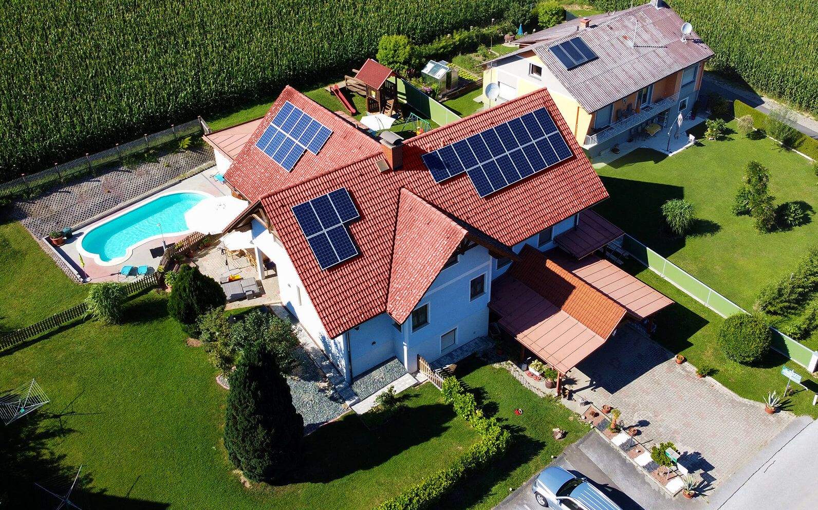 Gästehaus Nora aus der Luft.