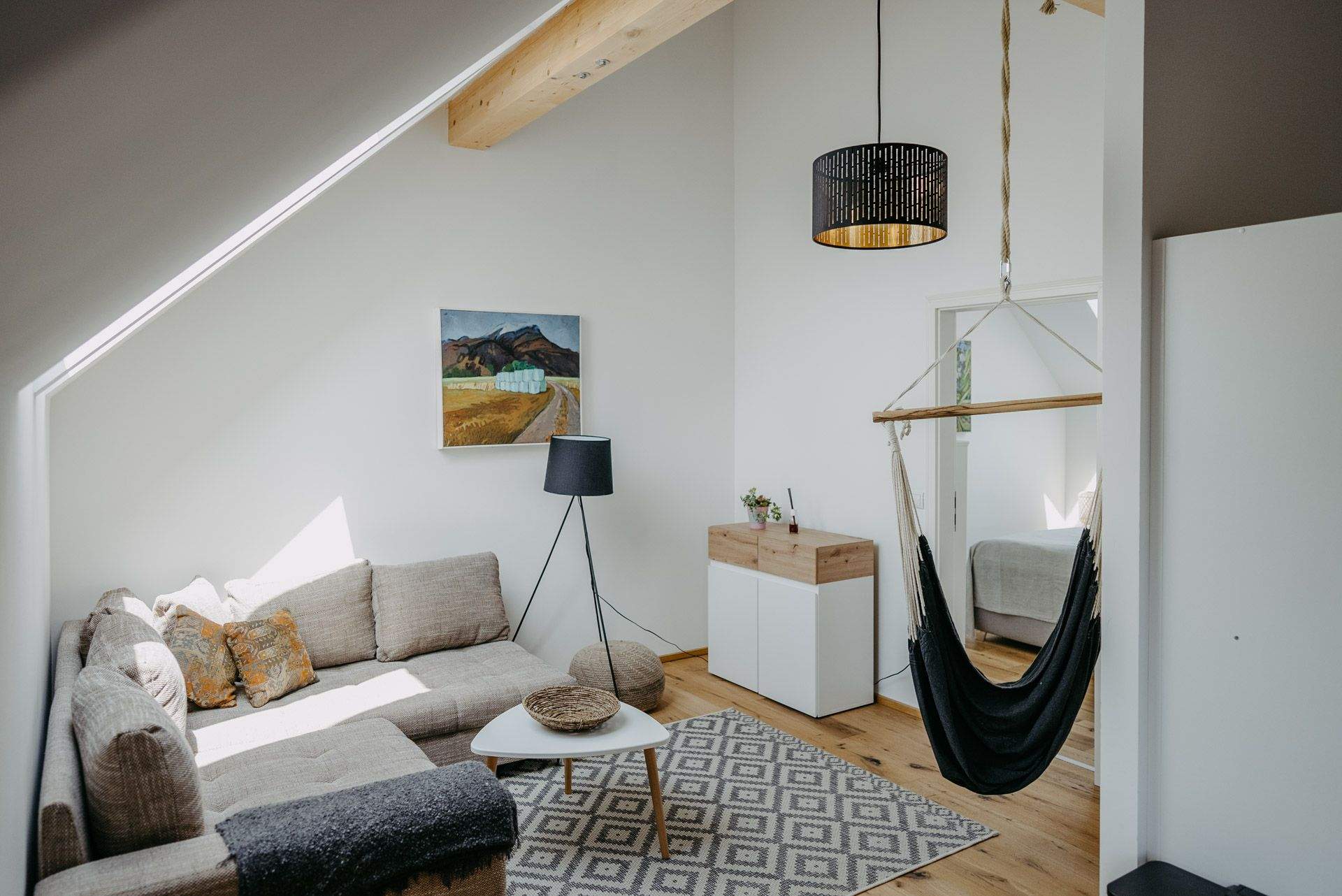 Living room in the Fugger Alm Apartments