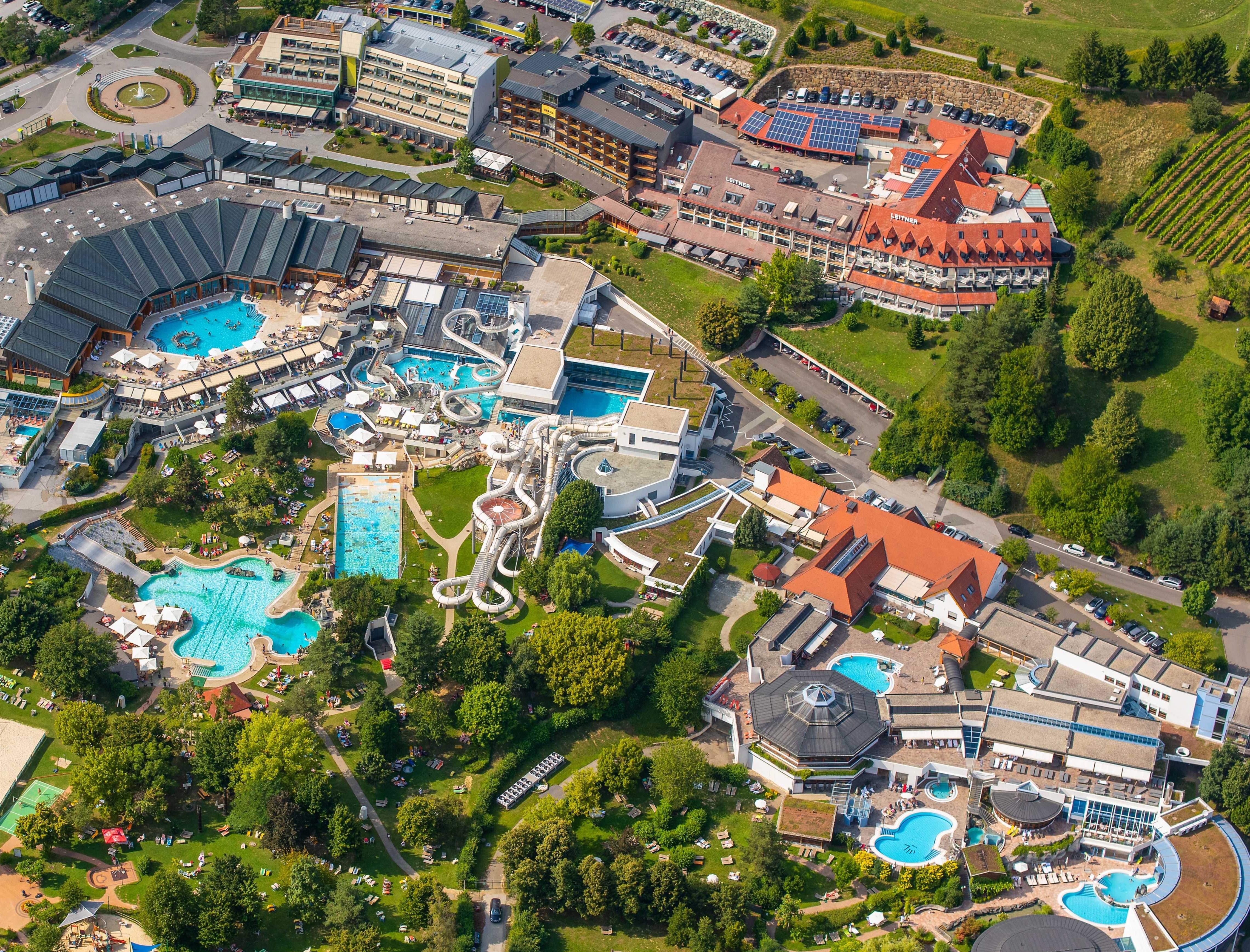 Overview of the Loipersdorf thermal spa resort.