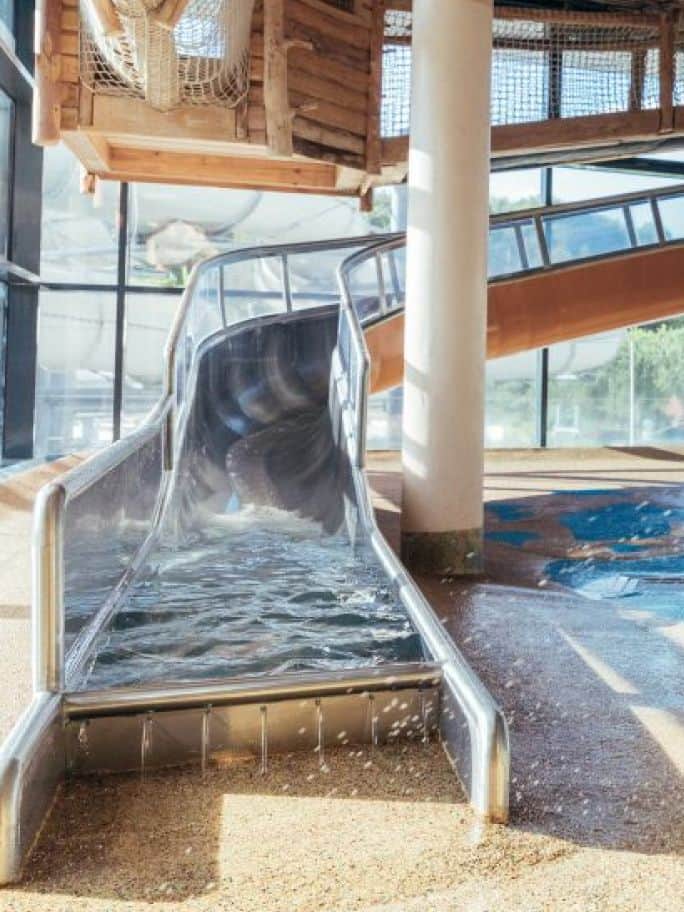 Eine Wasserrutsche in der Kinderwelt des Thermenresorts Loipersdorf.