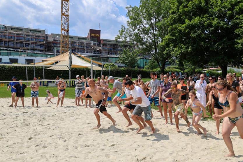 Familys race against each other